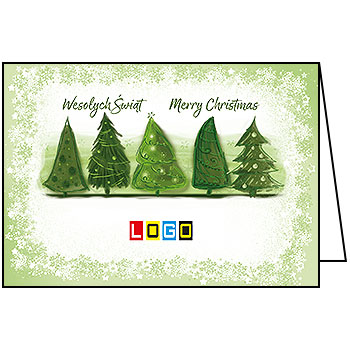 Wzór BN1-267 - Kartki drukowane dla firm z LOGO, Karnety świąteczne dla firm, pozioma - podgląd miniaturka