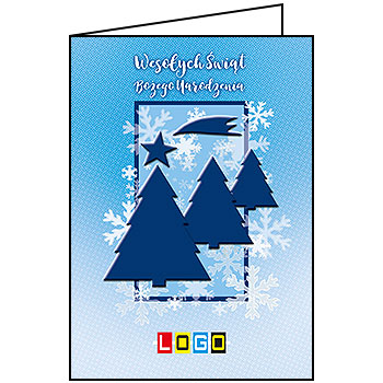 Wzór BN1-289 - Kartki drukowane dla firm z LOGO, Karnety świąteczne dla firm, pozioma - podgląd miniaturka