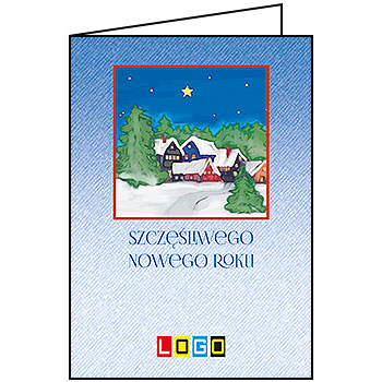 Wzór BN1-291 - Kartki drukowane dla firm z LOGO, Karnety świąteczne dla firm, pozioma - podgląd miniaturka