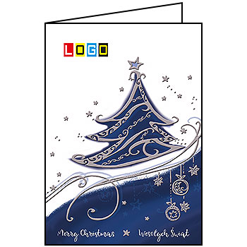 Wzór BN1-294 - Kartki drukowane dla firm z LOGO, Karnety świąteczne dla firm, pozioma - podgląd miniaturka