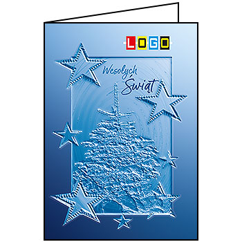 Wzór BN1-295 - Kartki drukowane dla firm z LOGO, Karnety świąteczne dla firm, pozioma - podgląd miniaturka