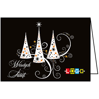 Wzór BN1-329 - Kartki drukowane dla firm z LOGO, Karnety świąteczne dla firm, pozioma - podgląd miniaturka