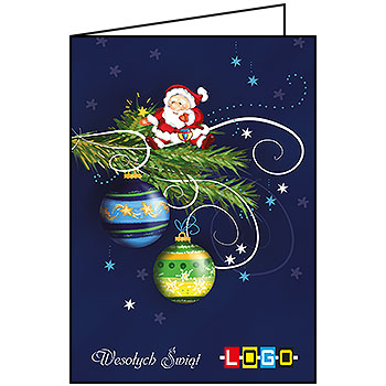 Wzór BN1-338 - Kartki drukowane dla firm z LOGO, Karnety świąteczne dla firm, pozioma - podgląd miniaturka