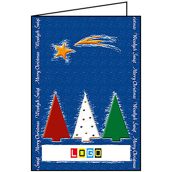 Wzór BN1-351 - Kartki drukowane dla firm z LOGO, Karnety świąteczne dla firm, pozioma - podgląd miniaturka