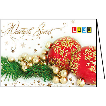 Wzór BN1-360 - Kartki drukowane dla firm z LOGO, Karnety świąteczne dla firm, pozioma - podgląd miniaturka