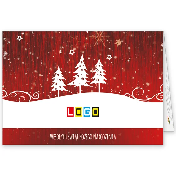 Śnieżne wzgórze z choinkami BN1-366 — okładka, motyw choinka