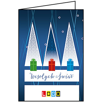 Wzór BN1-376 - Kartki drukowane dla firm z LOGO, Karnety świąteczne dla firm, pozioma - podgląd miniaturka