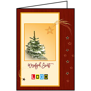 Wzór BN1-382 - Kartki drukowane dla firm z LOGO, Karnety świąteczne dla firm, pozioma - podgląd miniaturka