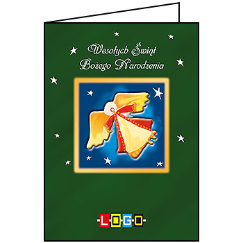 Wzór BN1-387 - Kartki drukowane dla firm z LOGO, Karnety świąteczne dla firm, pozioma - podgląd miniaturka
