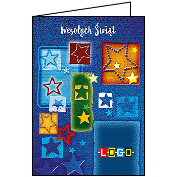 Wzór BN1-389 - Kartki drukowane dla firm z LOGO, Karnety świąteczne dla firm, pozioma - podgląd miniaturka