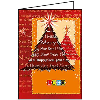Wzór BN1-394 - Kartki drukowane dla firm z LOGO, Karnety świąteczne dla firm, pozioma - podgląd miniaturka
