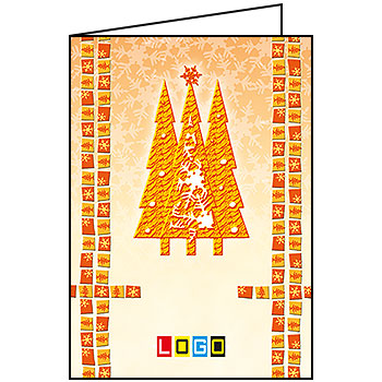 Wzór BN1-396 - Kartki drukowane dla firm z LOGO, Karnety świąteczne dla firm, pozioma - podgląd miniaturka