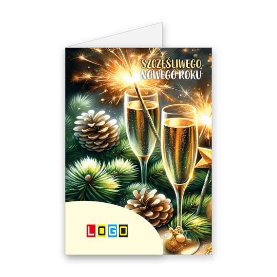 Noworoczny toast BN1-425 — okładka, motyw szyszki