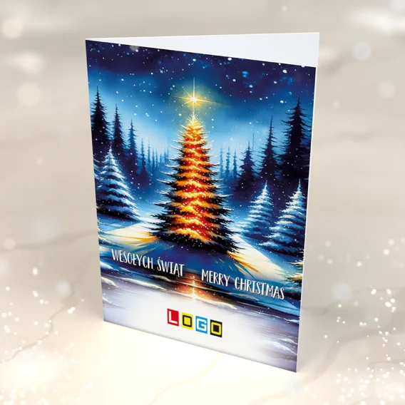 Zimowa magia BN1-436 — przód kartki, motyw choinka Zimowa magia BN1-436 — przód kartki, motyw choinka