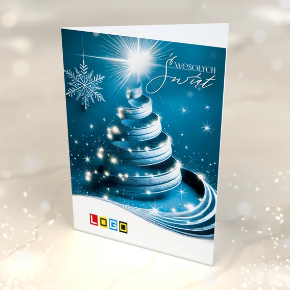 Zimowa nowoczesność BN1-477 — przód kartki, motyw choinka Zimowa nowoczesność BN1-477 — przód kartki, motyw choinka