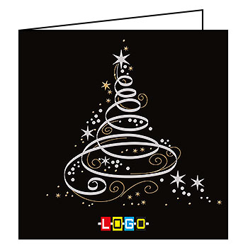 Wzór BN2-005 - Kartki drukowane dla firm z LOGO, Karnety świąteczne dla firm, pozioma - podgląd miniaturka