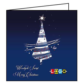 Wzór BN2-028 - Kartki drukowane dla firm z LOGO, Karnety świąteczne dla firm, pozioma - podgląd miniaturka