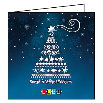 Wzór BN2-036 - Kartki drukowane dla firm z LOGO, Karnety świąteczne dla firm, pozioma - podgląd miniaturka