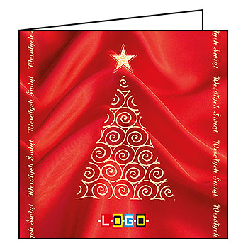 Wzór BN2-042 - Kartki drukowane dla firm z LOGO, Karnety świąteczne dla firm, pozioma - podgląd miniaturka