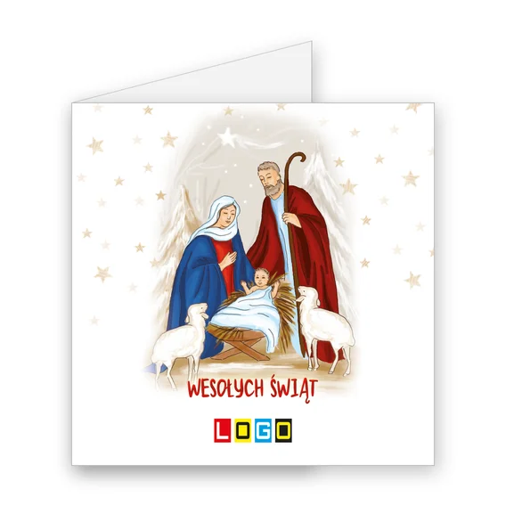 Tradycyjne życzenia BN2-044 — okładka, motyw szopka i betlejem