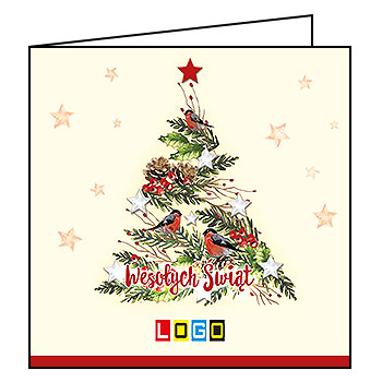 Wzór BN2-065 - Kartki drukowane dla firm z LOGO, Karnety świąteczne dla firm, pozioma - podgląd miniaturka