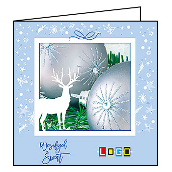 Wzór BN2-096 - Kartki drukowane dla firm z LOGO, Karnety świąteczne dla firm, pozioma - podgląd miniaturka