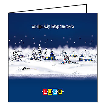 Wzór BN2-127 - Kartki drukowane dla firm z LOGO, Karnety świąteczne dla firm, pozioma - podgląd miniaturka