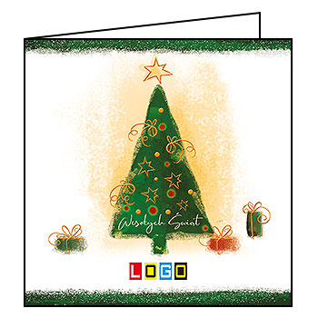 Wzór BN2-165 - Kartki drukowane dla firm z LOGO, Karnety świąteczne dla firm, pozioma - podgląd miniaturka