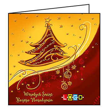 Wzór BN2-187 - Kartki drukowane dla firm z LOGO, Karnety świąteczne dla firm, pozioma - podgląd miniaturka
