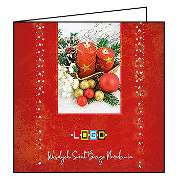 Wzór BN2-189 - Kartki drukowane dla firm z LOGO, Karnety świąteczne dla firm, pozioma - podgląd miniaturka