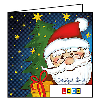 Wzór BN2-218 - Kartki drukowane dla firm z LOGO, Karnety świąteczne dla firm, pozioma - podgląd miniaturka