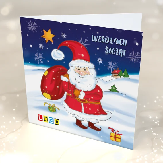 Świąteczna radość BN2-232 — przód kartki, motyw mikołaj Świąteczna radość BN2-232 — przód kartki, motyw mikołaj