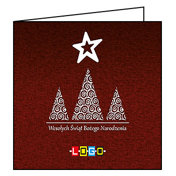 Wzór BN2-233 - Kartki drukowane dla firm z LOGO, Karnety świąteczne dla firm, pozioma - podgląd miniaturka