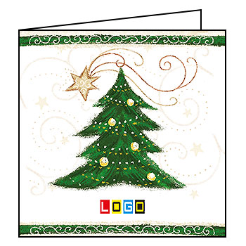Wzór BN2-234 - Kartki drukowane dla firm z LOGO, Karnety świąteczne dla firm, pozioma - podgląd miniaturka