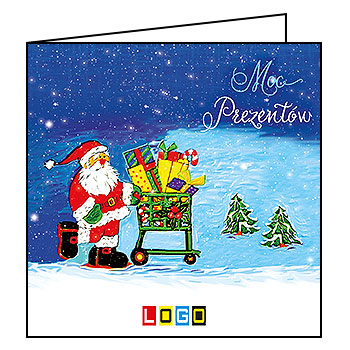 Wzór BN2-245 - Kartki drukowane dla firm z LOGO, Karnety świąteczne dla firm, pozioma - podgląd miniaturka