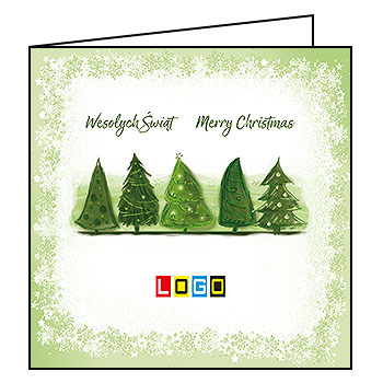 Wzór BN2-267 - Kartki drukowane dla firm z LOGO, Karnety świąteczne dla firm, pozioma - podgląd miniaturka