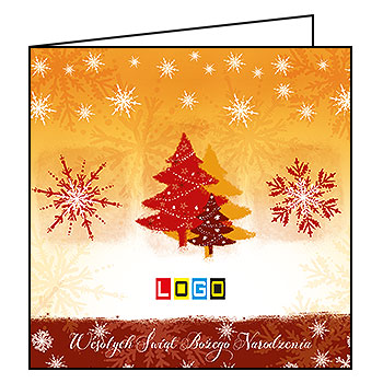 Wzór BN2-278 - Kartki drukowane dla firm z LOGO, Karnety świąteczne dla firm, pozioma - podgląd miniaturka