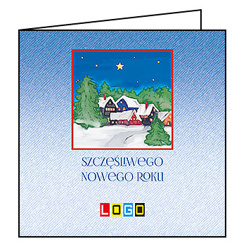 Wzór BN2-291 - Kartki drukowane dla firm z LOGO, Karnety świąteczne dla firm, pozioma - podgląd miniaturka