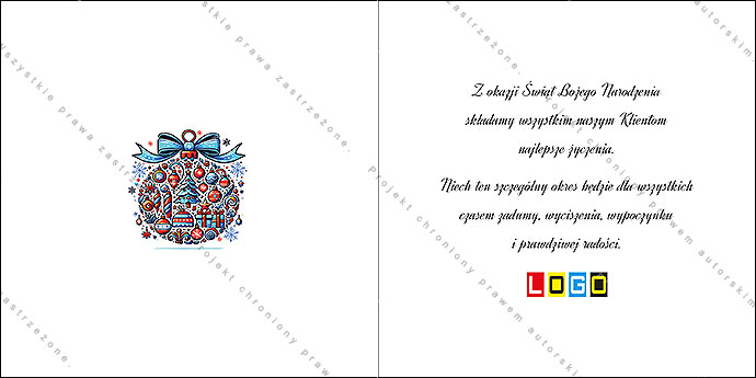 Wnętrze kartki BN2-461 – miejsce na życzenia i logo firmy