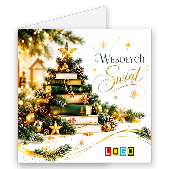 Choinka ze stosu książek BN2-769 — okładka, motyw choinka