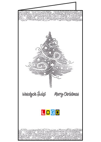 Wzór BN3-050 - Kartki drukowane dla firm z LOGO, Karnety świąteczne dla firm, pozioma - podgląd miniaturka