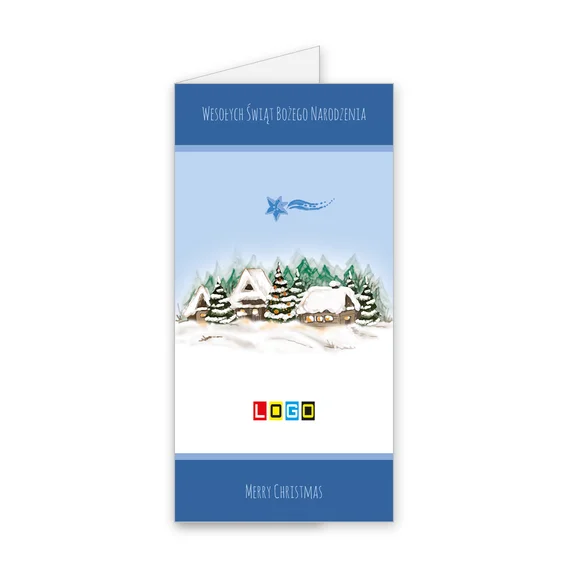Zimowa Wioska BN3-058 — okładka, motyw domki
