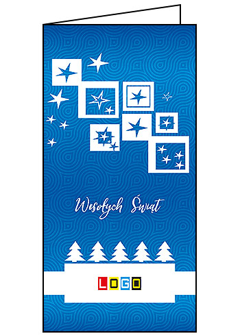 Wzór BN3-098 - Kartki drukowane dla firm z LOGO, Karnety świąteczne dla firm, pozioma - podgląd miniaturka