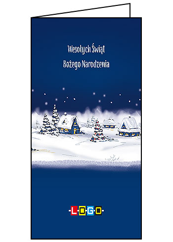 Wzór BN3-127 - Kartki drukowane dla firm z LOGO, Karnety świąteczne dla firm, pozioma - podgląd miniaturka