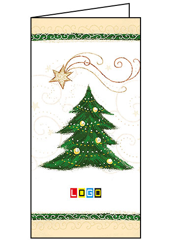 Wzór BN3-234 - Kartki drukowane dla firm z LOGO, Karnety świąteczne dla firm, pozioma - podgląd miniaturka