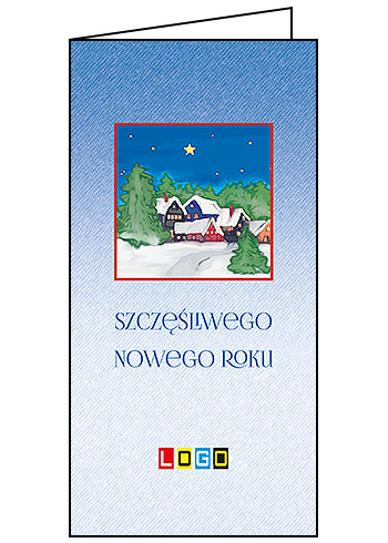 Wzór BN3-291 - Kartki drukowane dla firm z LOGO, Karnety świąteczne dla firm, pozioma - podgląd miniaturka