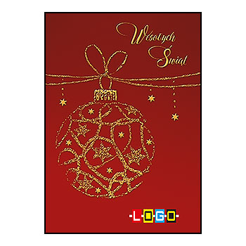 Wzór BZ1-001 - Kartki drukowane dla firm z LOGO, Karnety świąteczne dla firm, pozioma - podgląd miniaturka