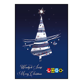 Wzór BZ1-028 - Kartki drukowane dla firm z LOGO, Karnety świąteczne dla firm, pozioma - podgląd miniaturka