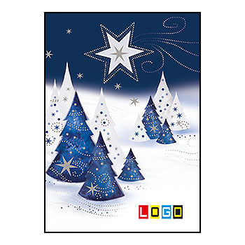 Wzór BZ1-045 - Kartki drukowane dla firm z LOGO, Karnety świąteczne dla firm, pozioma - podgląd miniaturka