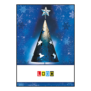 Wzór BZ1-076 - Kartki drukowane dla firm z LOGO, Karnety świąteczne dla firm, pozioma - podgląd miniaturka